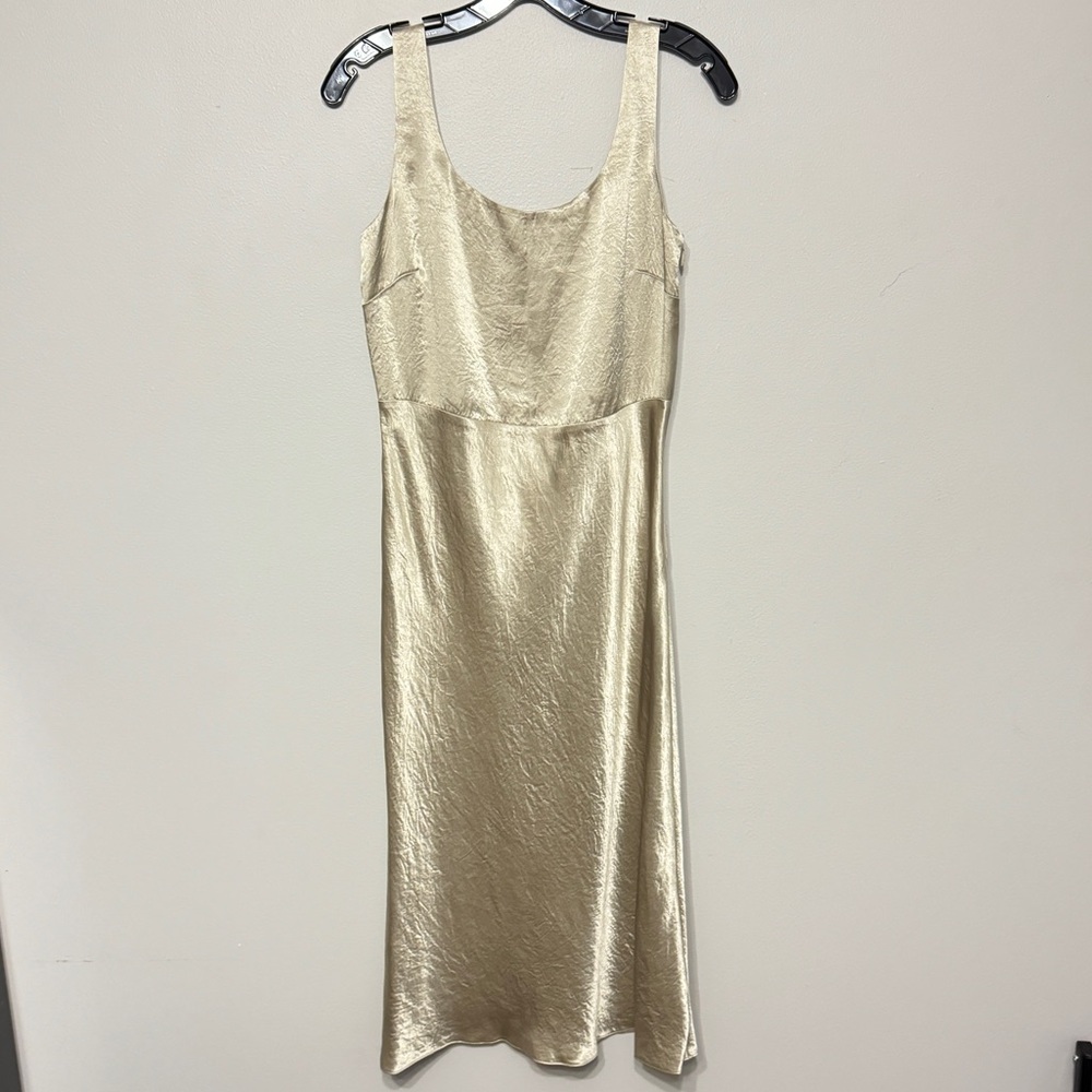 VINCE Satin Midi Slip Dress in Sepia NWT - Picture 4 of 14